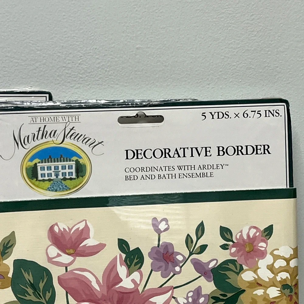 Martha‎ Stewart Floral Wallpaper Border 3 Rolls Ardley Pink Purple Gold 15yd NEW